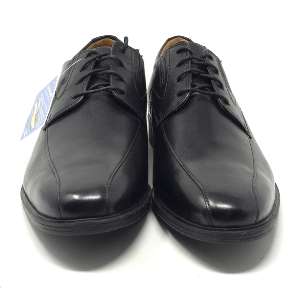 Clarks Whiddon Pace Black Leather Oxford Size 12W - Picture 3 of 9